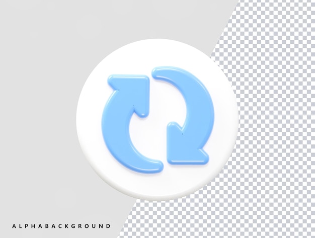 PSD refresh icon 3d rendering vector element