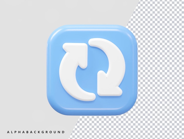 Refresh icon 3d rendering vector element