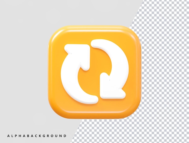 PSD refresh icon 3d rendering vector element