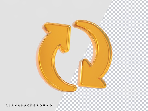 PSD refresh icon 3d rendering vector element