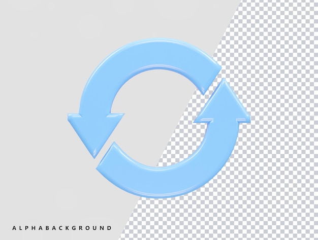PSD refresh icon 3d rendering vector element