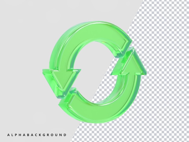 PSD refresh icon 3d rendering vector element