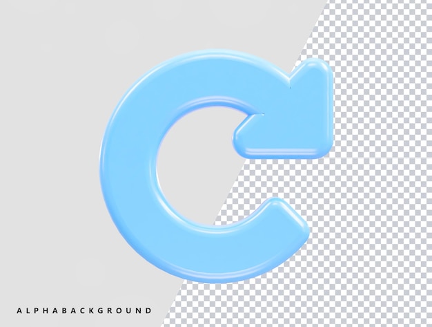 Refresh icon 3d rendering vector element