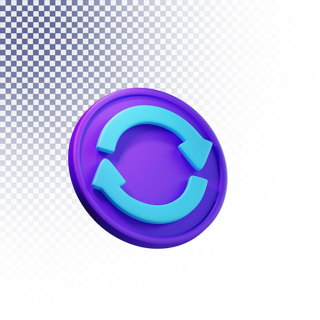 Refresh icon high quality 3d rendered isolated concept