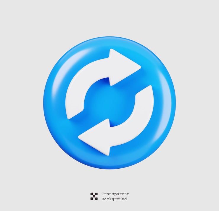 PSD refresh symbol isolated general ui icon set concept 3d render illustration