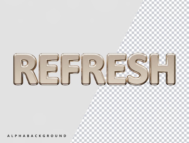 Refresh text effect vector 3d illustration