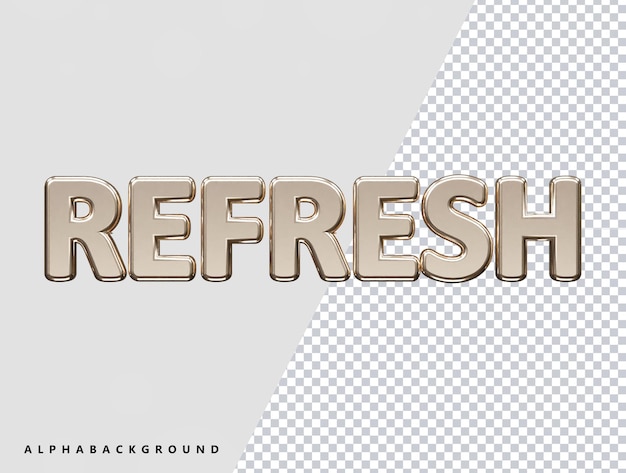 PSD refresh text effect vector 3d illustration