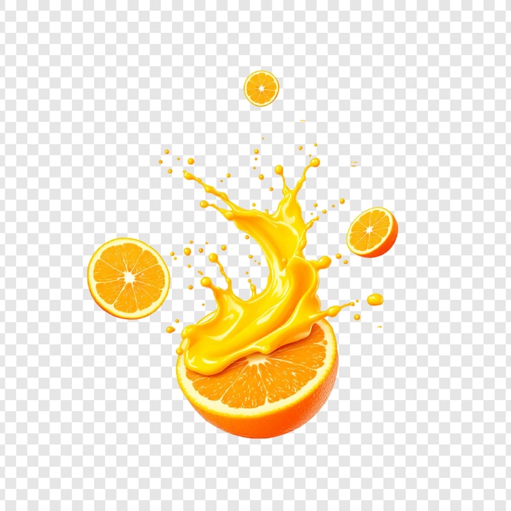 PSD refreshing orange juice splash slices citrus vitamin c