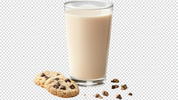 a refreshing tall glass of milk perfectly accompanied with small cookies on a plate ideal for snack time or tea parties