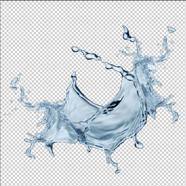 PSD refreshing water splash isolated on white background