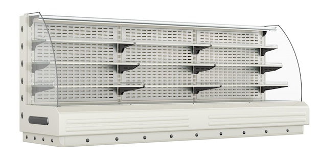 PSD refrigerated air curtain merchandiser horizontal open air merchandiser rendering 3d isolato su sfondo trasparente