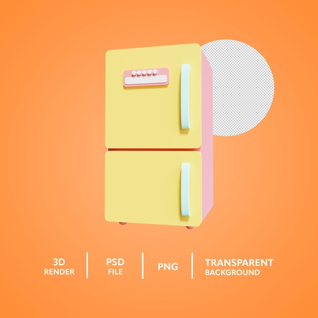 PSD refrigerator 3d render icon