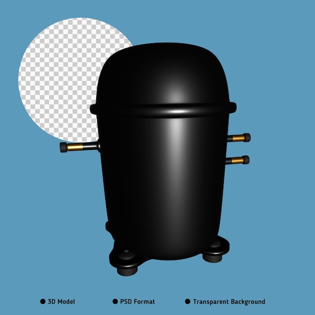 Refrigerator compressor illustration 3d image