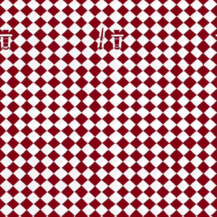 PSD regal houndstooth pattern with sword icon and abstract shape nature inspired abstract outline art