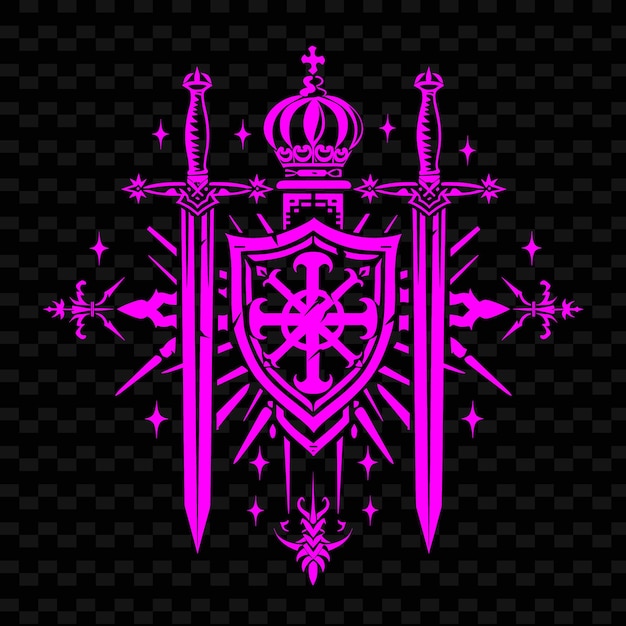 PSD 십자가와 검을 가진 왕실 기사 십자군 명령의 블럼 f 창의적인 부족 터 디자인