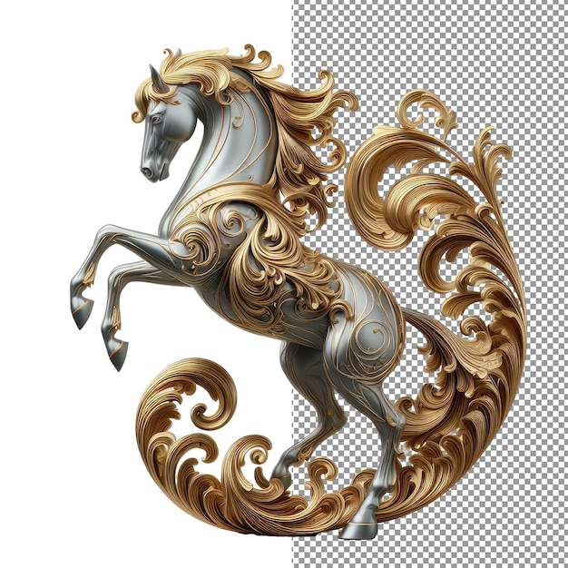PSD Королевский бегун исследуйте королевскую красоту 3d-портрета украшенной лошади