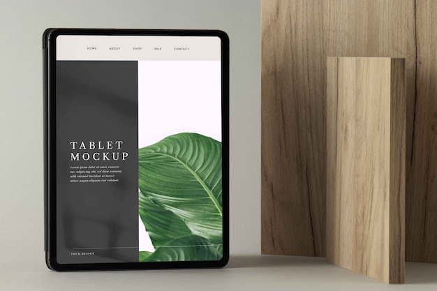 Regeling van tablet en houten stukken