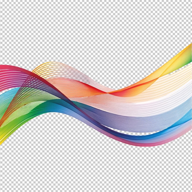 PSD regenboog kleurrijke golvende lijn op doorzichtige achtergrond
