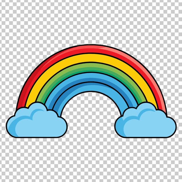 PSD regenboog met een natuurlijke blauwe doorzichtige achtergrond