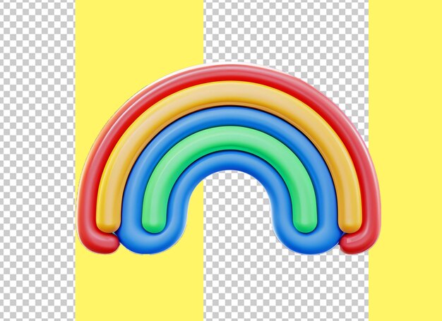 PSD regenboog met wolken kleurrijke 3d-rendering