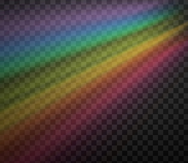 PSD regenboog prisma licht kristal glas overlay textuur hologram flare met op een transparante achtergrond