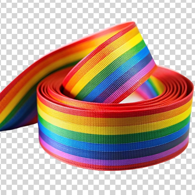 PSD regenboogkleuren lint geïsoleerd op doorzichtige achtergrond