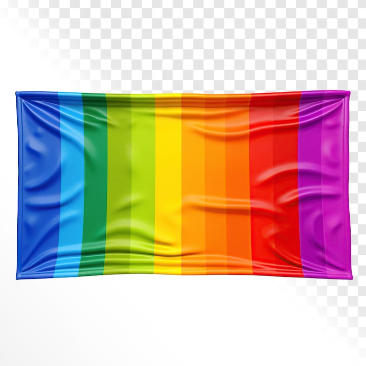 PSD regenboogvlag lgbt-vlag op doorzichtige achtergrond