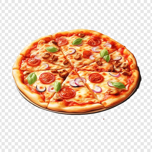 Пицца реджина стиль изолирована на прозрачном фоне