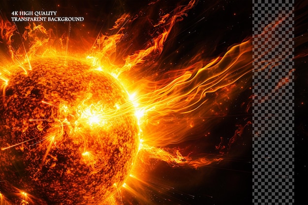 The region of space surrounding the sun dominates on transparent background