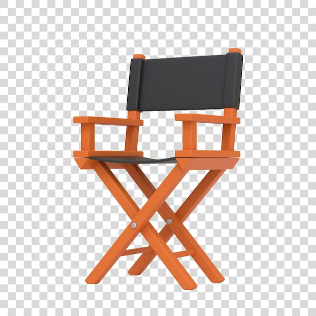 Regisseurstoel op witte achtergrond Filmindustrie concept Bioscoopproductie ontwerpconcept 3D-rendering illustratie