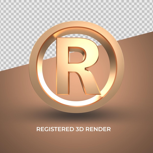 Registered symbol gold 3d