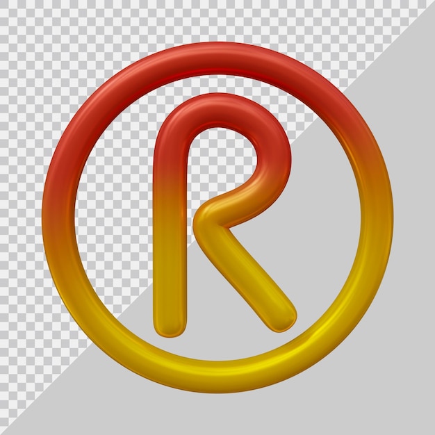 PSD registered trademark symbol with 3d modern style