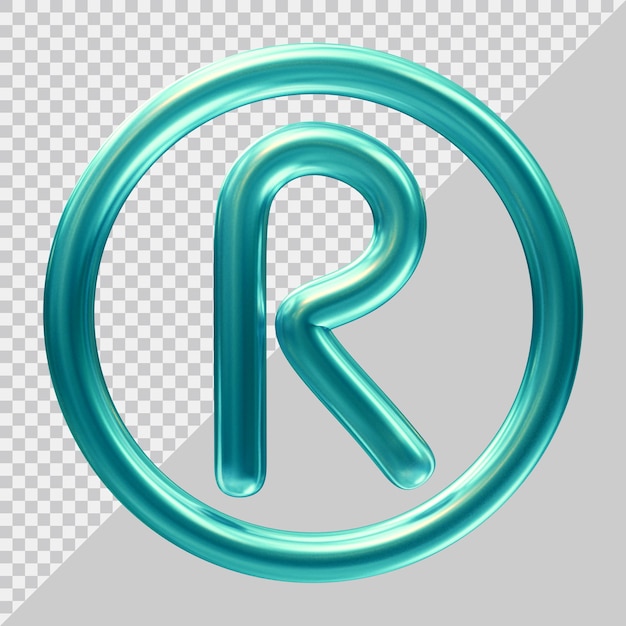 PSD registered trademark symbol with 3d modern style