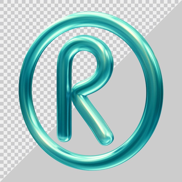 PSD registered trademark symbol with 3d modern style