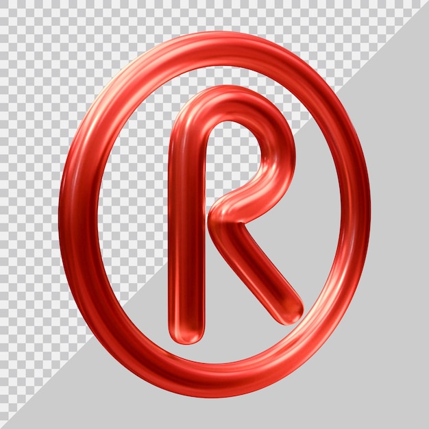 Simbolo del marchio registrato con stile moderno 3d
