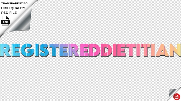 PSD registereddietitian typografie regenboog kleurrijke tekst textuur psd transparant