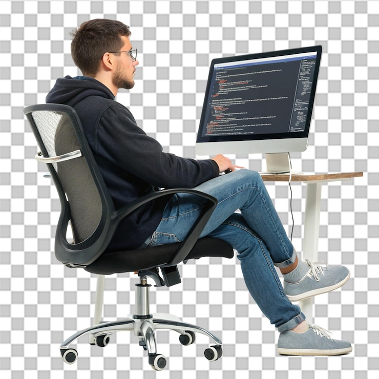 PSD regtech developer isolated on transparent background