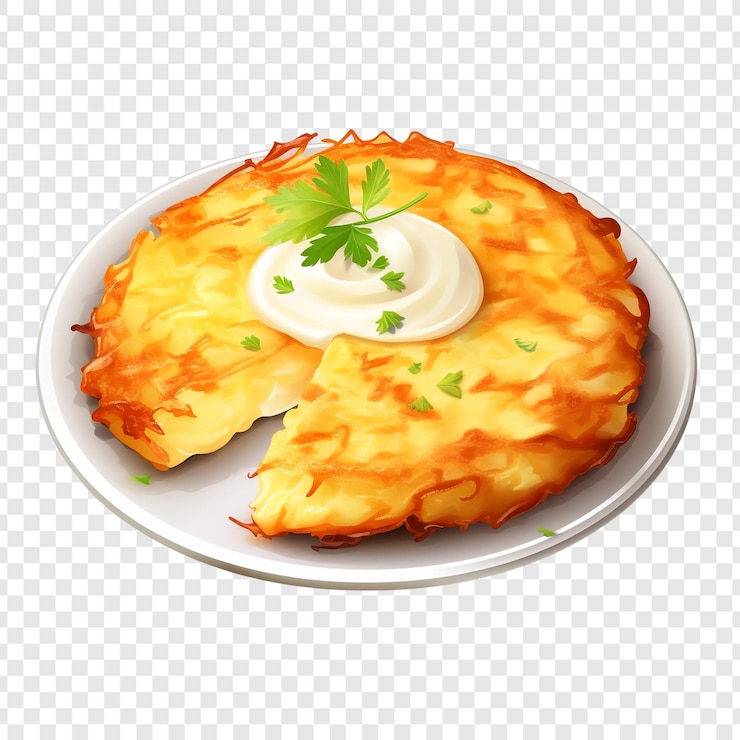 PSD reibekuchen 土豆餅在透明的背景上隔離