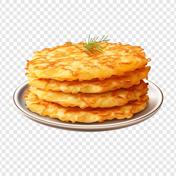 PSD reibekuchen 土豆餅在透明的背景上隔離