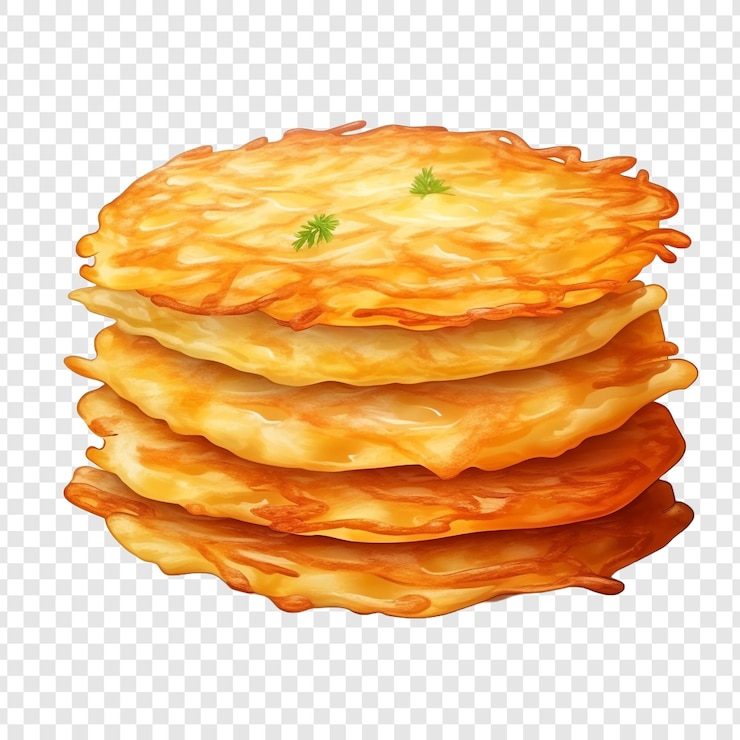 PSD reibekuchen 土豆餅在透明的背景上隔離