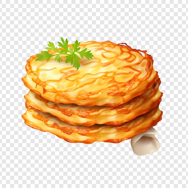 PSD pancake di patate reibekuchen isolato su sfondo trasparente