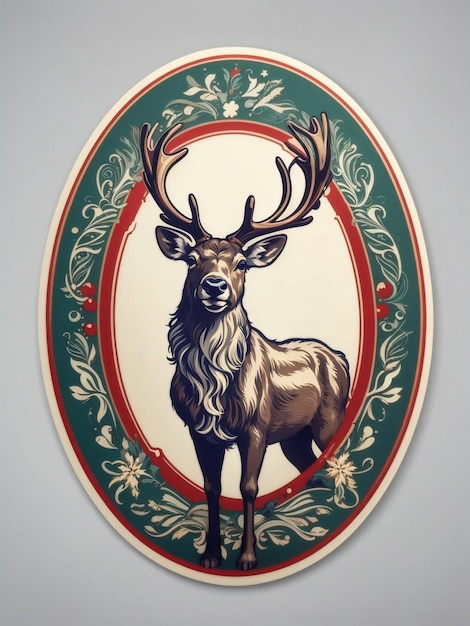 reindeer sticker Christmas theme