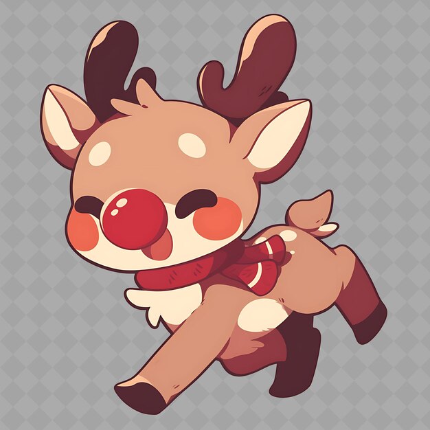 PSD a reindeer with a red nose and a red nose