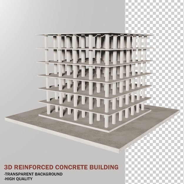 Reinforced concrete building model for 3D architecture