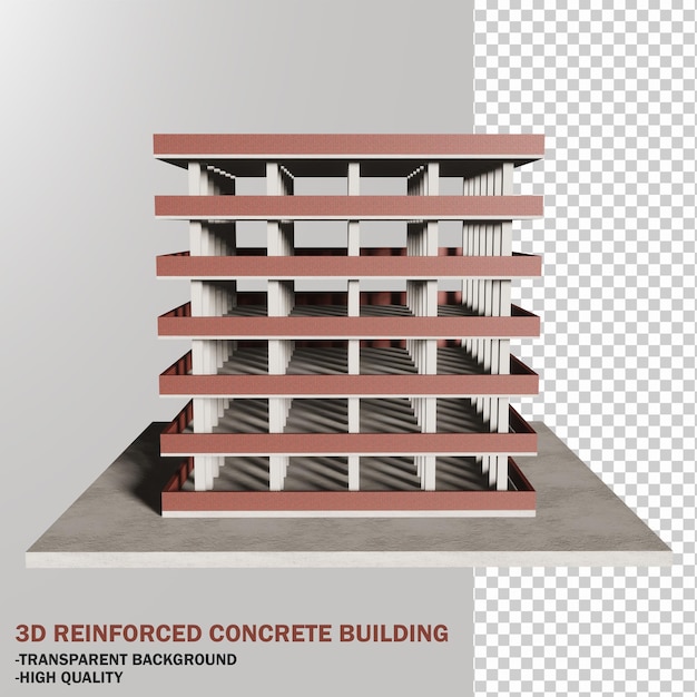 Reinforced concrete building model for 3D architecture