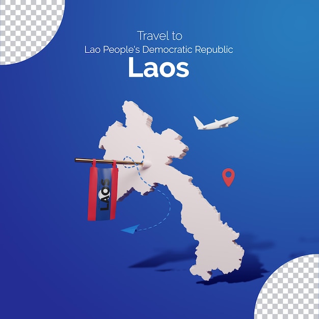 PSD reisconcept met laos map