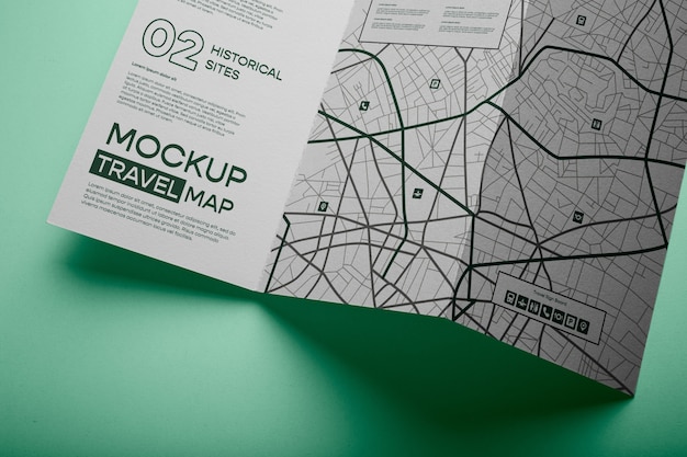 PSD reiskaart mockup ontwerp