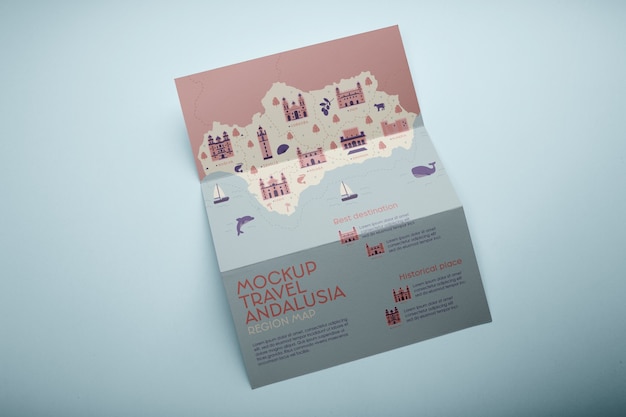 Reiskaart mockup ontwerp