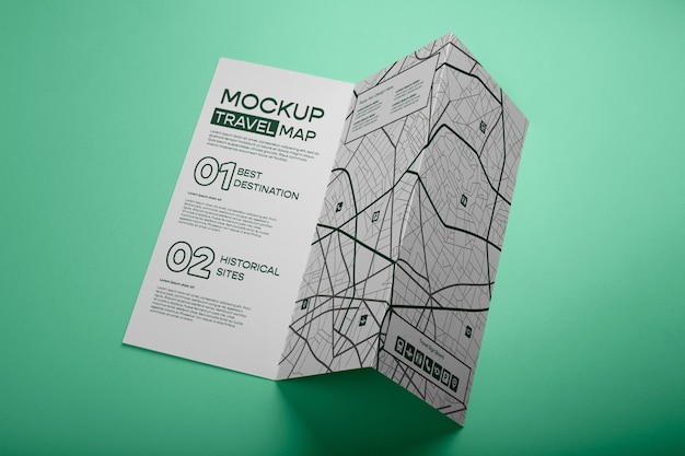 PSD reiskaart mockup ontwerp