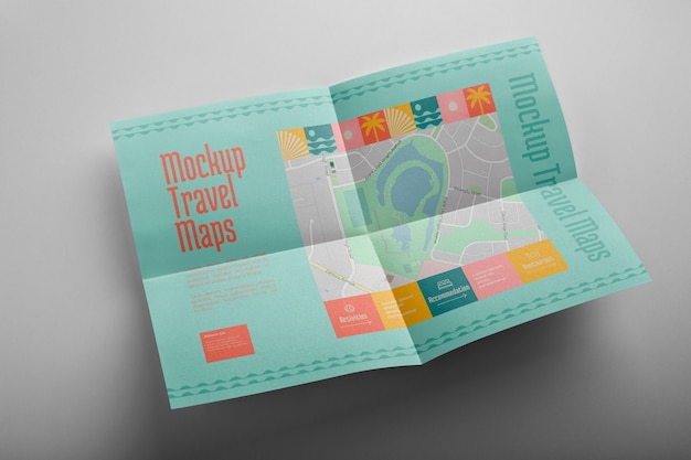 Reiskaart mockup ontwerp